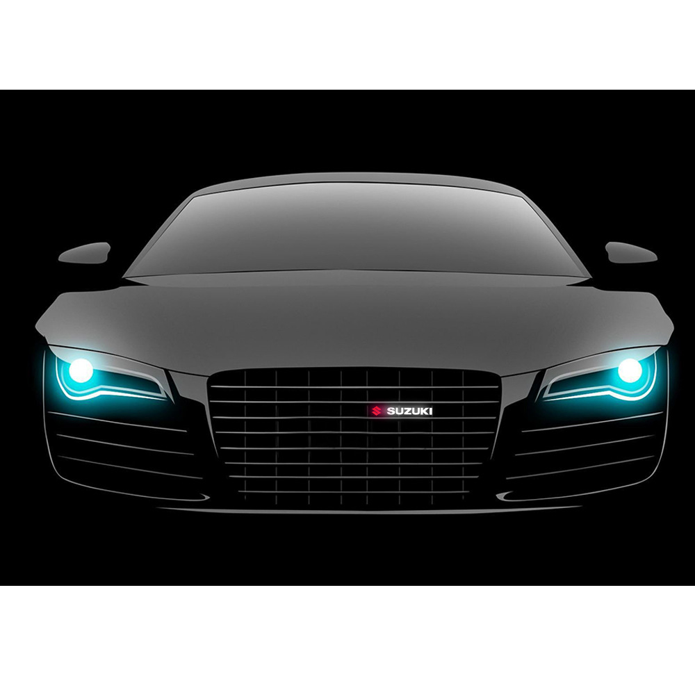 Miếng Dán Trang Trí Lưới Tản Nhiệt Đèn LED Dành Cho Xe Hơi Suzuki Vitara Swift XL7 Presso Dzire Jimny Ciaz Celerio Ertiga