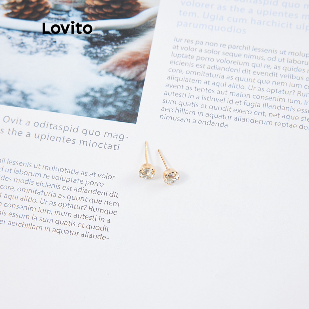 Lovito Vòng đeo Ngọc trai Rhinestone Thường L26LD109 (Vàng)