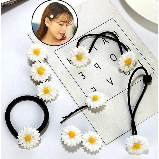 Set Kẹp Tóc Hoa Cúc Siêu Xinh