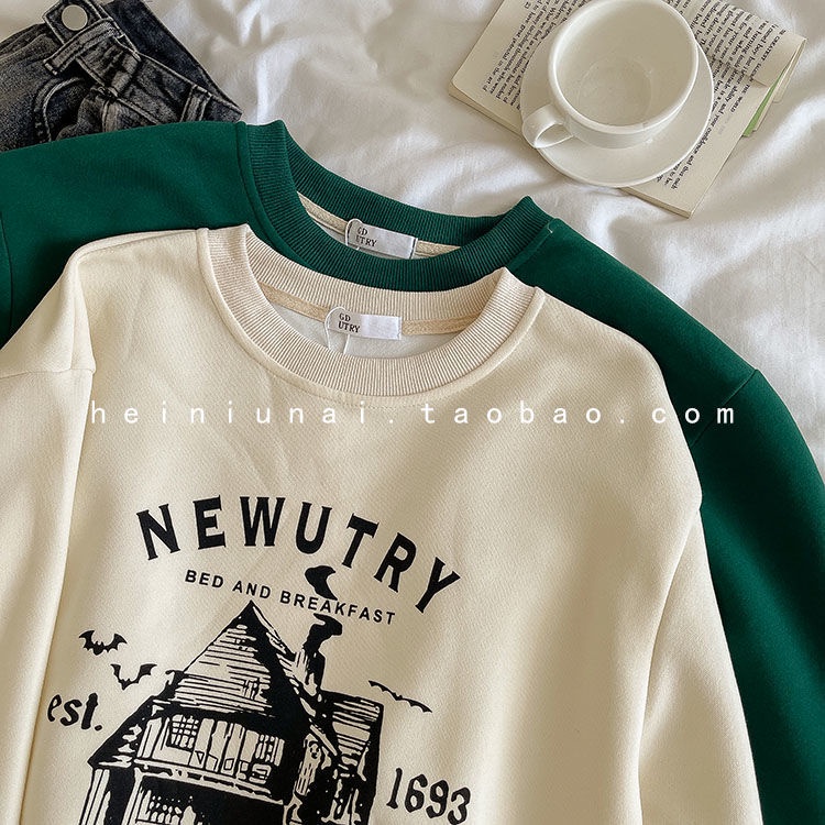 Áo Thun Tay Dài Cổ Tròn In Hình Thời Trang Dành Cho Nữ