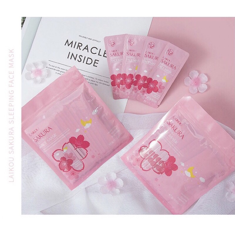 01 Gói Mặt Nạ Ngủ Hoa Anh Đào LAIKOU SAKURA SLEEPING FACE MASK 3G/0.11oz - PM03