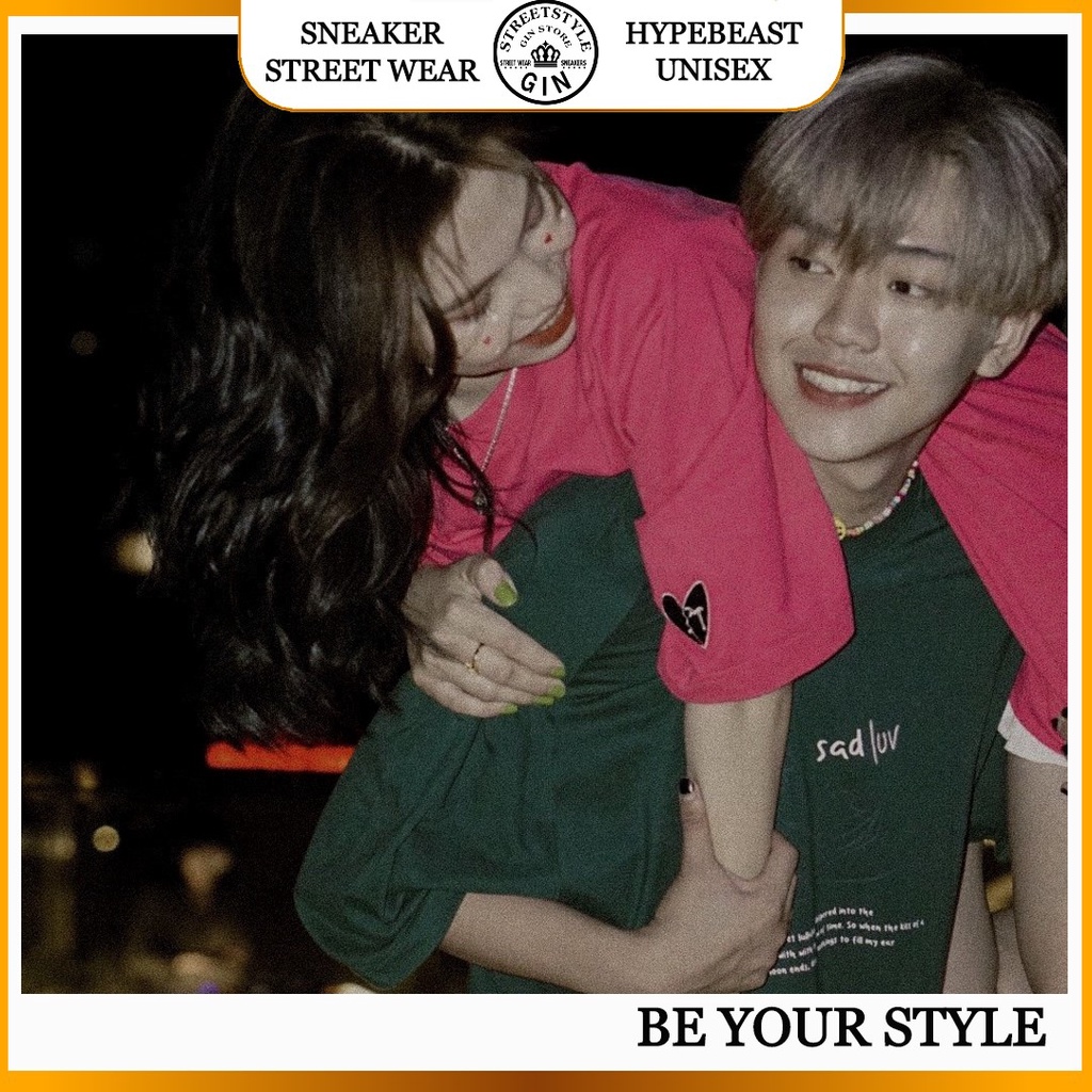 Áo thun sad boiz sadluv tee logo nam nữ áo thun tay lỡ sadboiz sadluv full tag - Gin Store