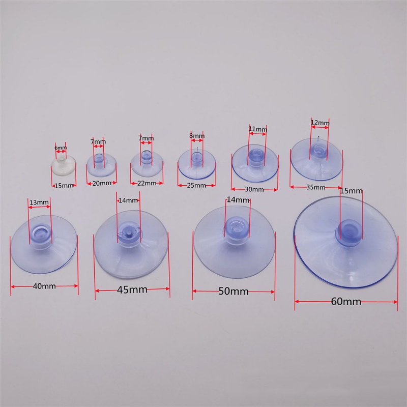 Set 50 Cốc Hút Nhựa PVC Trong Suốt Không Móc Treo Đồ Dùng Trang Trí Nội Thất