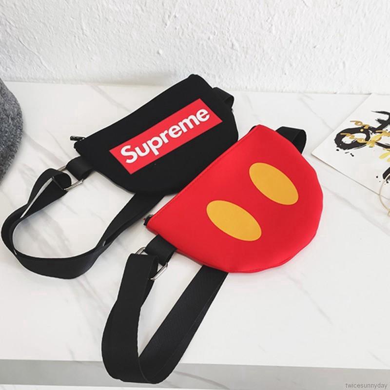 Túi da PU đeo chéo in họa tiết hoạt hình đáng yêu cho bé gái