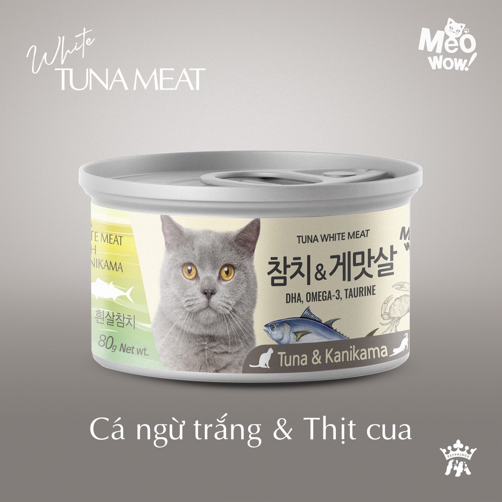 Súp Cá ngừ thịt trắng Tuna White Meat nguyên miếng đóng hộp cho mèo Meowow - HÀN QUỐC [HÀNG CHÍNH HÃNG]