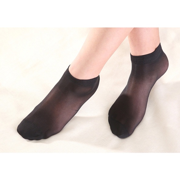 Set 10 Đôi Vớ Cổ Thấp Mỏng Màu Đen Và Nude Dành Cho Nữ