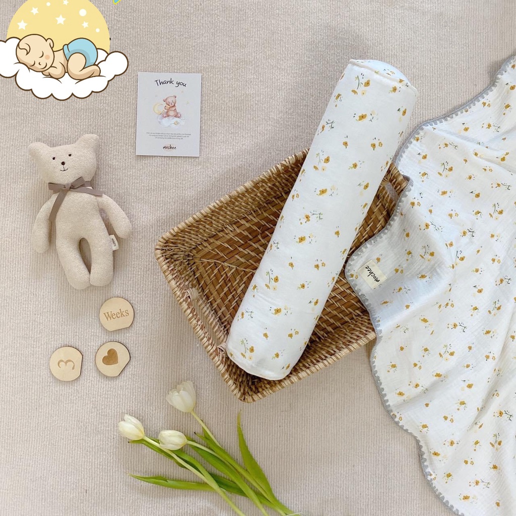 GỐI ÔM MOCHEE VẢI XÔ MUSLIN CHO BÉ