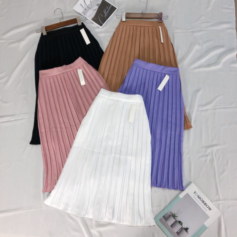 Chân váy dập ly dáng dài đủ màu siêu đẹp cao cấp