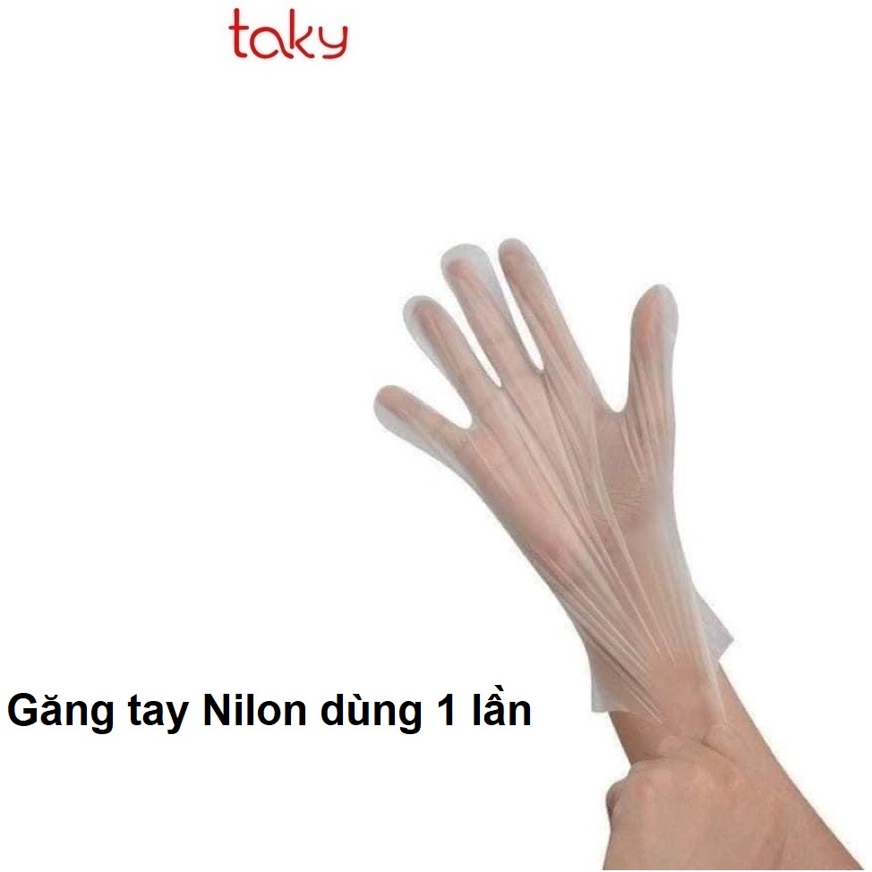 Găng Tay - Taky, Hộp 100 Chiếc, Mỏng Siêu Dai, Dùng 1 Lần, Nấu Ăn - Làm Bếp - Vệ Sinh - Tiện Dụng 5858