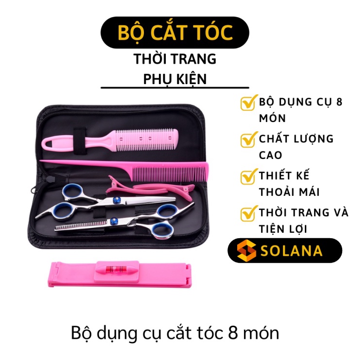Bộ Kéo Cắt Tóc - Bộ Phụ Kiện 8 Món Cắt Tóc Chuyên Nghiệp Tại Nhà, Chống Gỉ 8283