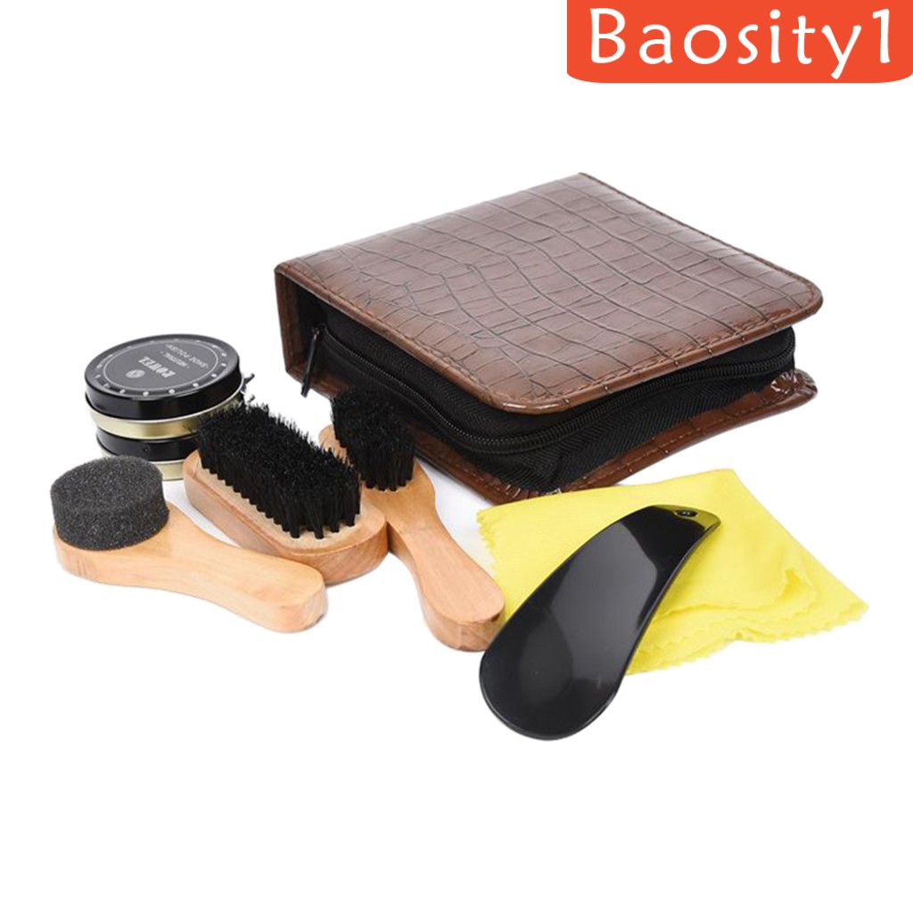 [Baosity1] Bộ Bàn Chải Đánh Bóng Đánh Bóng Giày Da / Giày Bốt Da Tự Nhiên