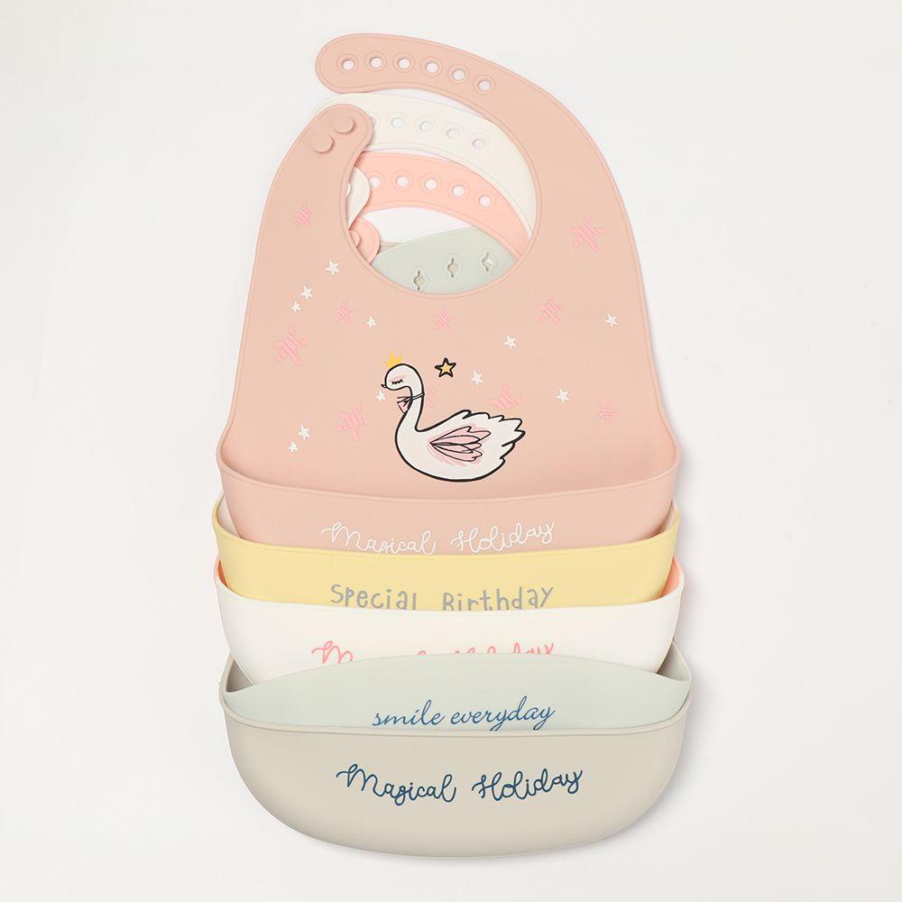 Yếm Ăn Bằng Silicon Mềm Chống Nước An Toàn Cho Bé