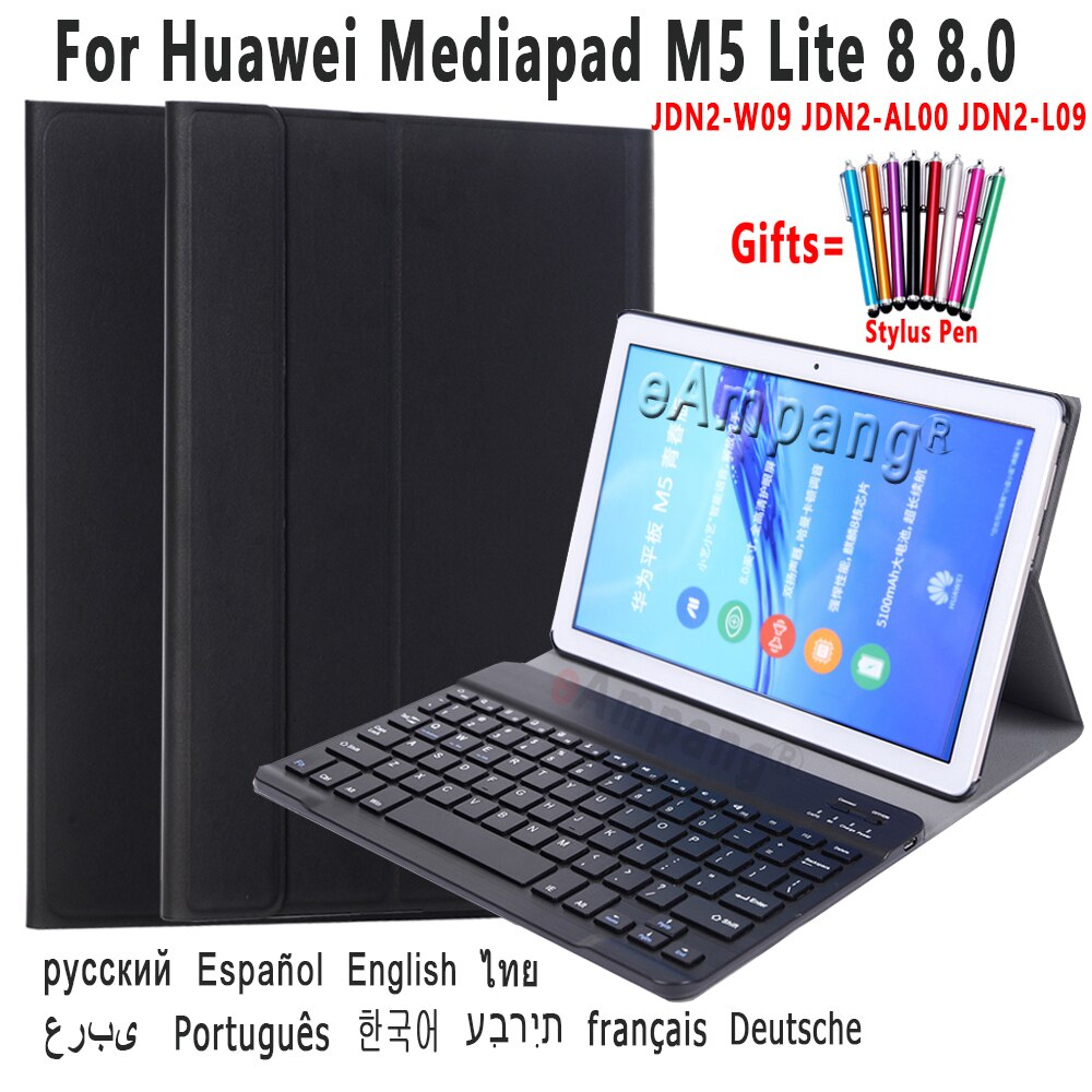 Bao da kèm bàn phím Bluetooth cho Huawei Mediapad T5 10 M5 Lite 10.1 8 M5 10 Pro M6 10.8 Matepad 10.4 Pro 10.8