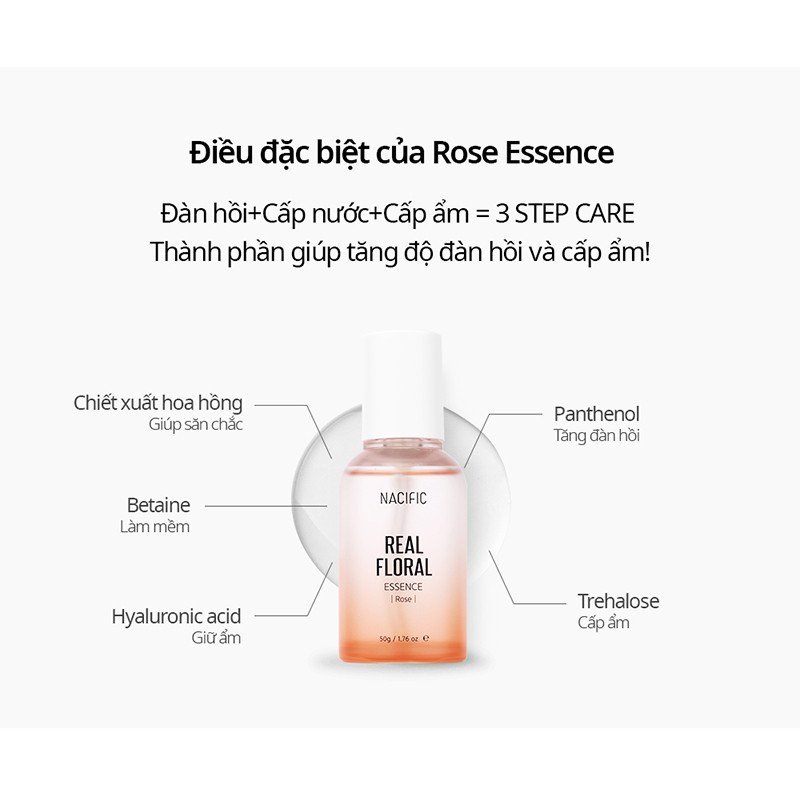 Tinh Chất Dưỡng Ẩm, Chống Lão Hóa Chiết Xuất Hoa Hồng NACIFIC Real Floral Essence Rose 50g