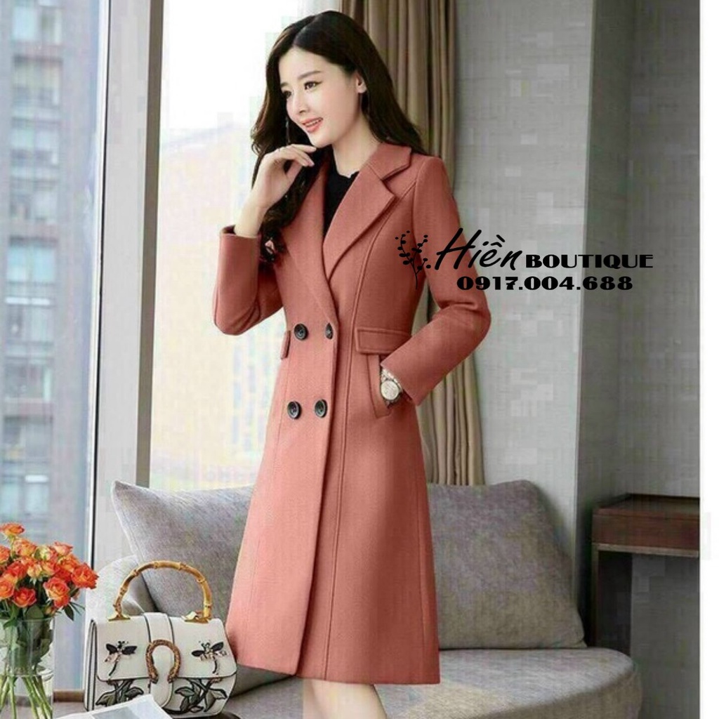 Áo Dạ Nữ - Áo Khoác Dạ Len Nữ Dáng Dài Cổ Vest Cao Cấp Sang Trọng