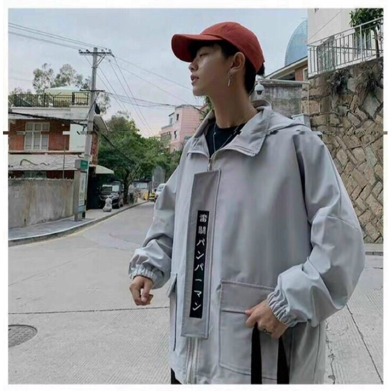 &lt; FREESHIP &gt; Áo khoác kaki nam nữ IN CHỮ HÀN 4 màu Y HÌNH (ko giống hình hoàn tiền)