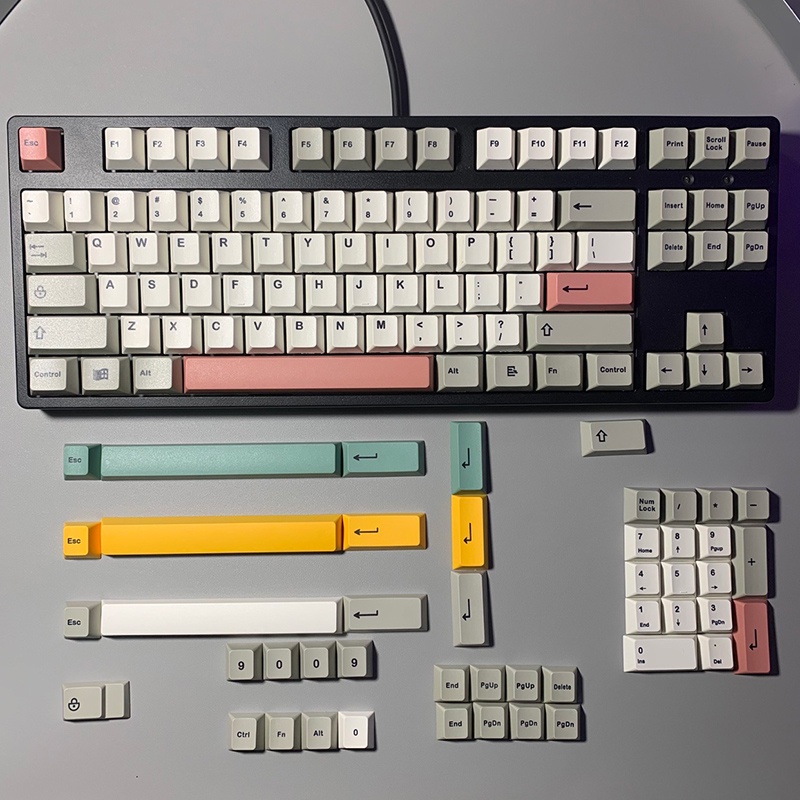 Fast Shipping 9009 Keycaps Vintage Style Cherry profile Dye Sublimation  PBT  Keycap Fabric 61 68 71 84 87 98  104 108