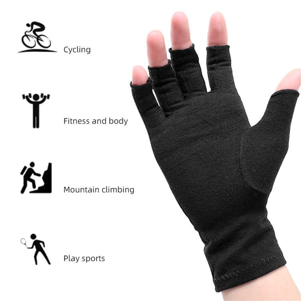 1 cặp găng tay hở ngón giữ ấm chống đau khớp khi lái xe đạp
