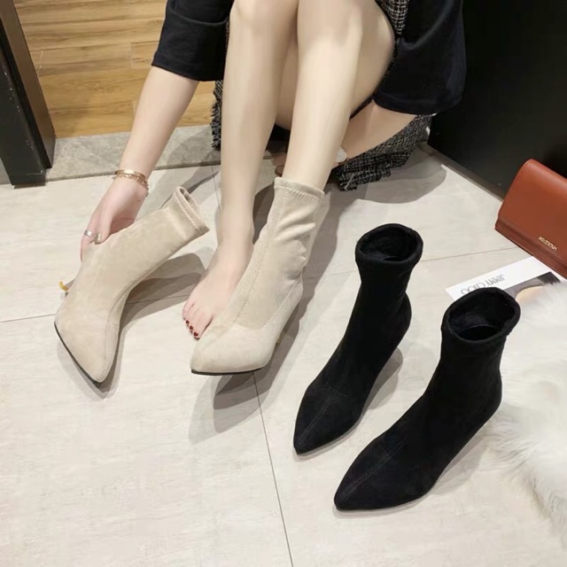 Boots cao cổ da lộn đủ sz 35-40