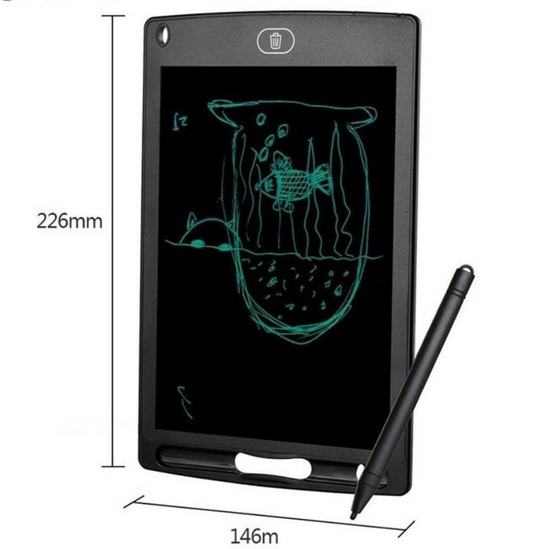 《HCM》Bảng viết, bảng vẽ điện tử thông minh LCD tự xóa 8.5 inch có khóa màn hình