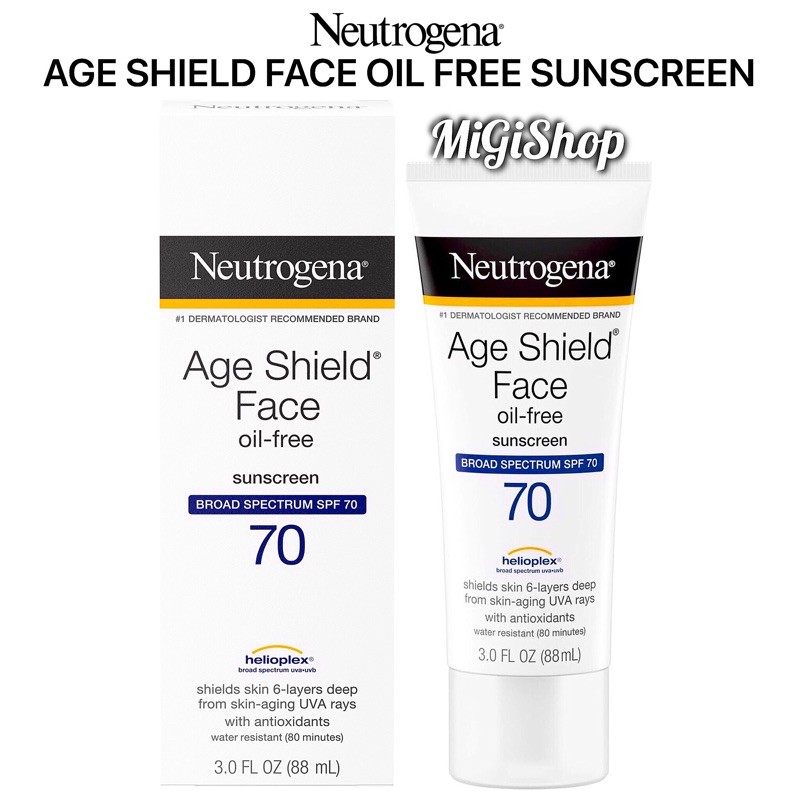 [Hàng Mỹ] Kem Chống Nắng Chống Lão Hoá Cho Da Mặt Neutrogena Age Shield Face Oil Free Sunscreen SPF70 88ml