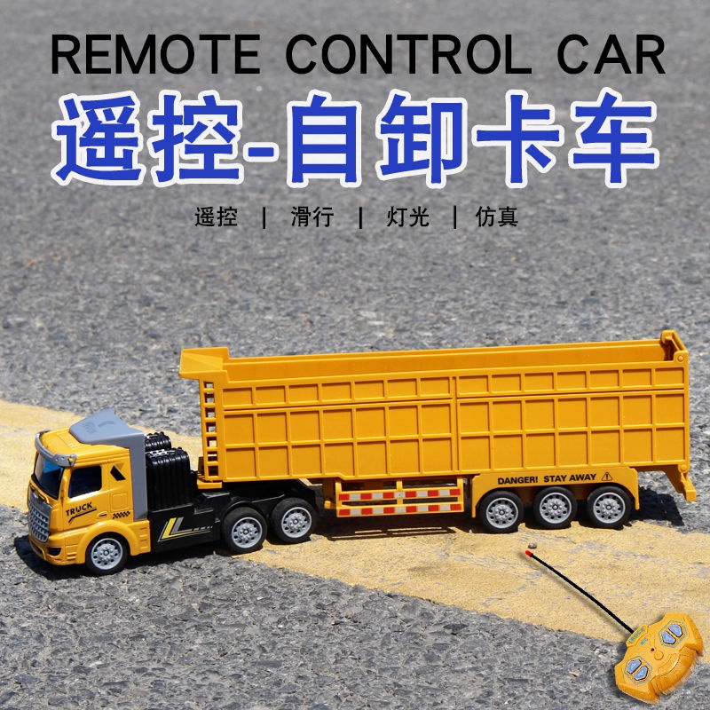 HOTKỹ thuật điều khiển từ xa xe tải tự đổ container xe container vận chuyển rơ moóc xe tải nặng xe chở dầu cậu bé đồ chơ