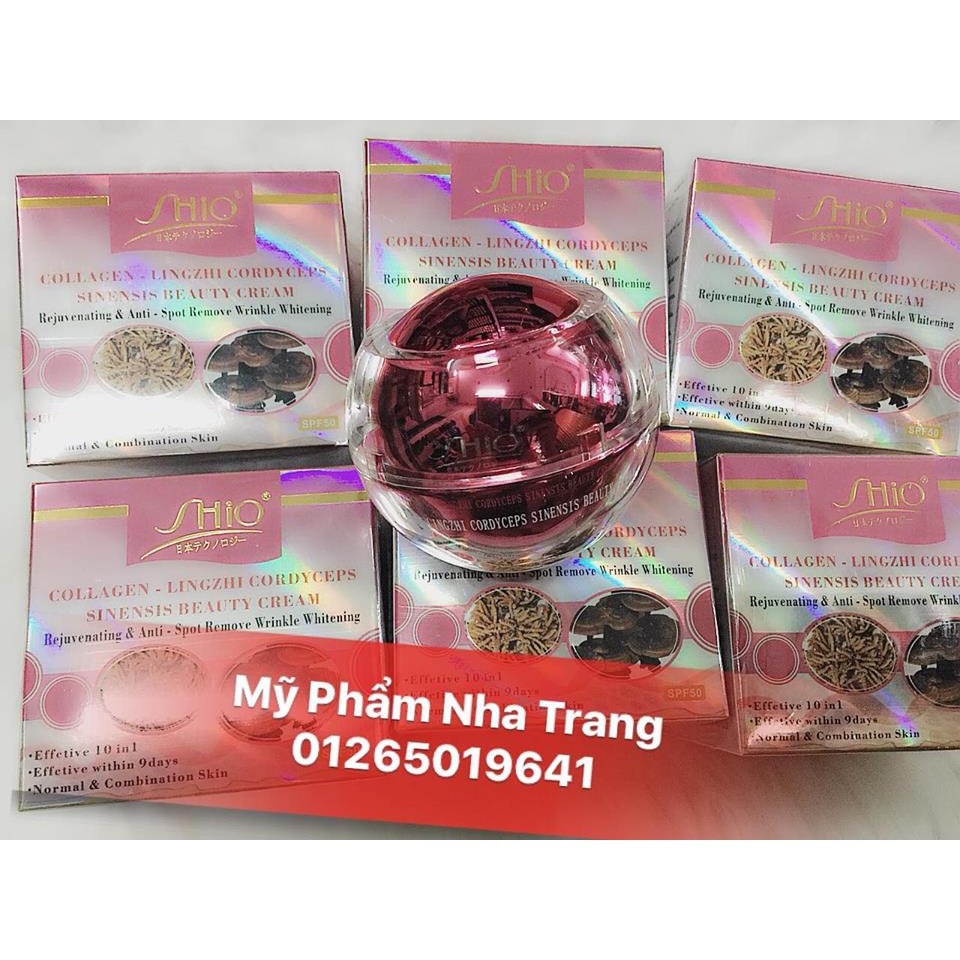 Kem dưỡng trắng da cao cấp SHIO tính chất collagen linhzhi và đông trùng hạ thảo 10 in1