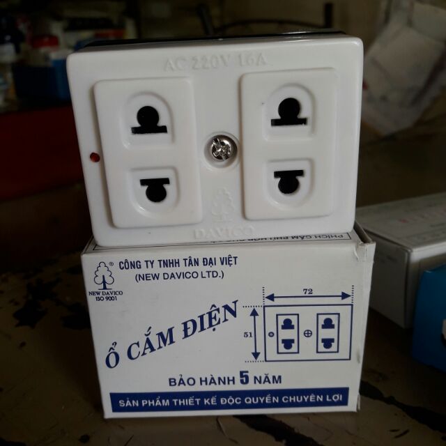 Ổ Cắm Điện Không Màn Che Công Ty Trách Nhiệm Hữu Hạn (TNHH) Tân Đại Việt New Davico LTD OCD-02