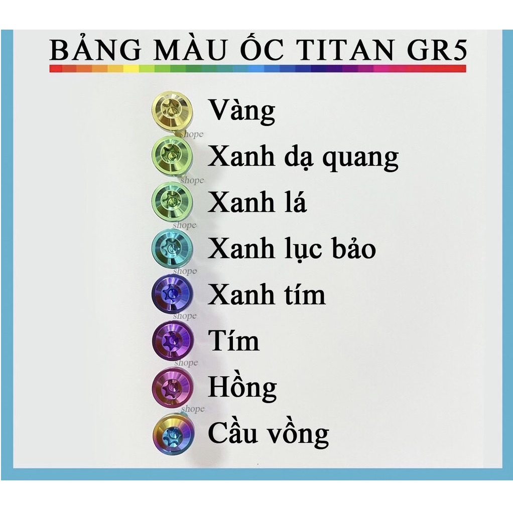 Mâm lửa Titan Gr5 mẫu 1 gắn các dòng xe máy Yamaha Honda Suzuki