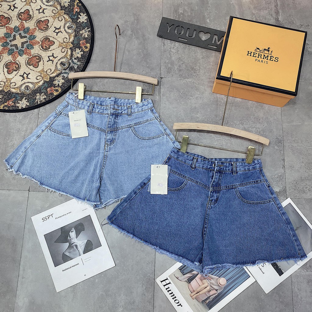 Quần sooc jeans ống rộng 2 màu mã 007-008 ( kèm ảnh thật) | BigBuy360 - bigbuy360.vn