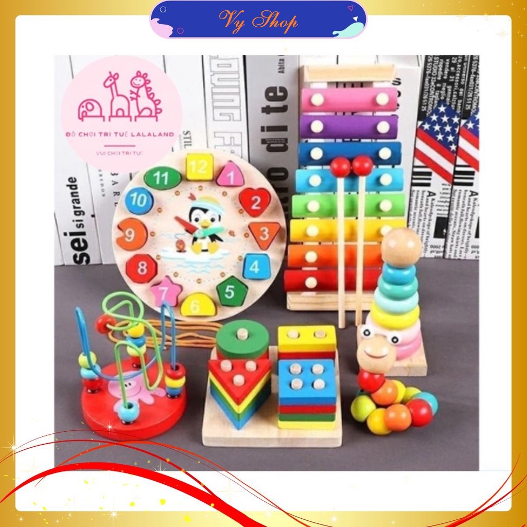 Combo 6 Món Đồ Chơi Gỗ An Toàn Cho Bé Phát Triển Sự Sáng Tạo Và Trí Thông Minh - Vy Shop