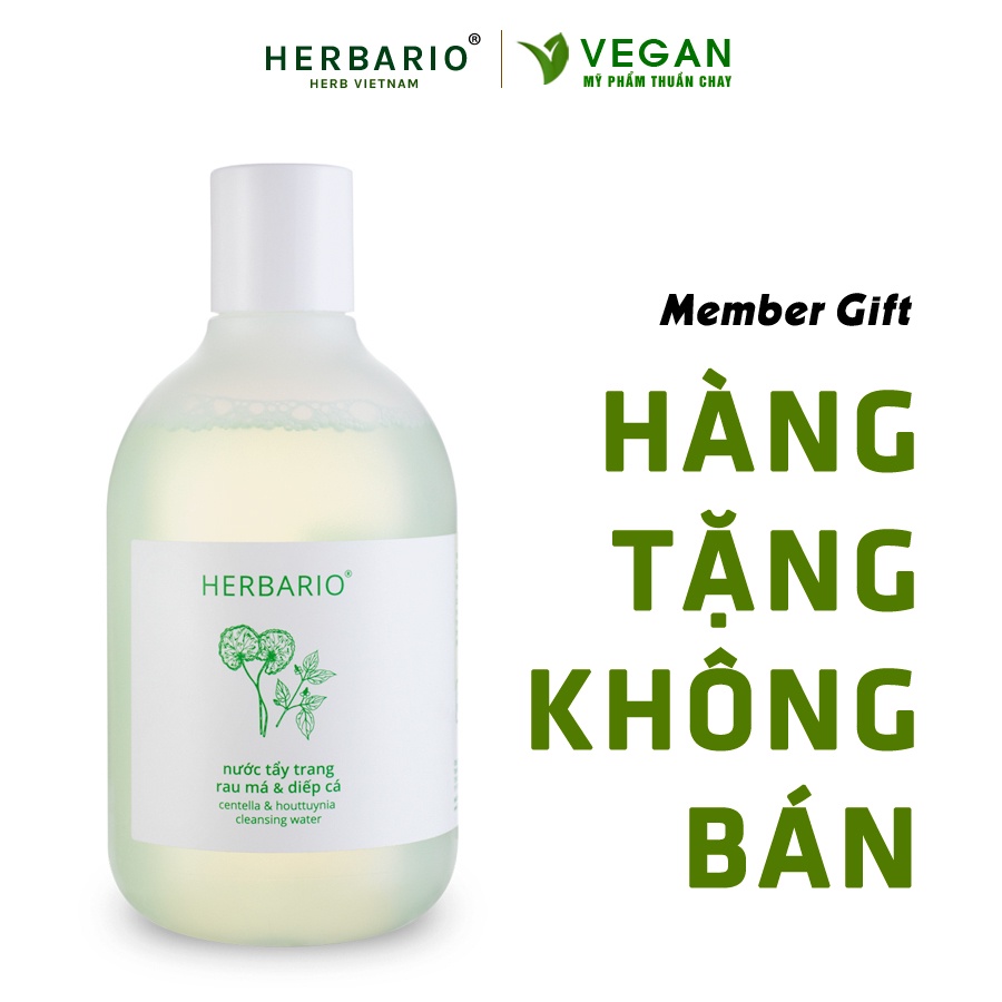 [Hàng tặng không bán] - Nước tẩy trang Rau Má &amp; Diếp Cá Herbario 300ml thuần chay
