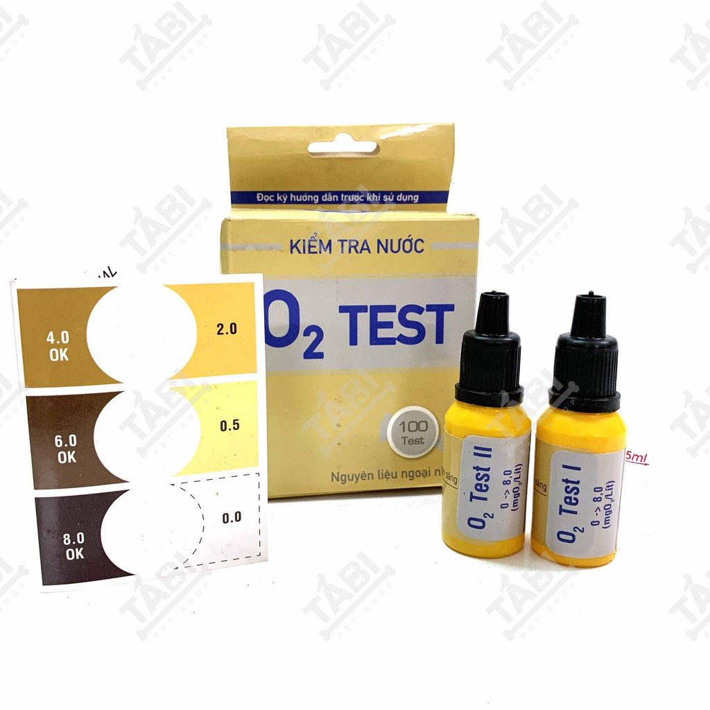 Bộ 2 Chai Test O2 Cho Hồ Cá Thuỷ Sinh Thuỷ Phước - Bộ Kiểm Tra Oxy Bể Cá [TEST O2 XANH]