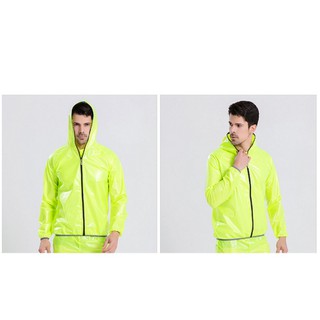 Quần áo mưa đi xe đạp có mũ outto siêu mỏng siêu nhẹ siêu bền 100 % polyester