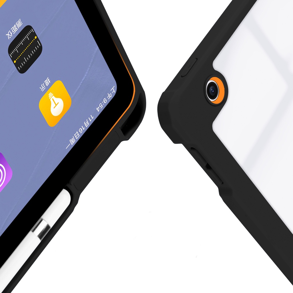 Bao Da Cover Ipad Mini 6 8.3 Inch 2021 Có Khe Pencil Đáy Cứng Trong Suốt Cạnh Cao Su Smart cover