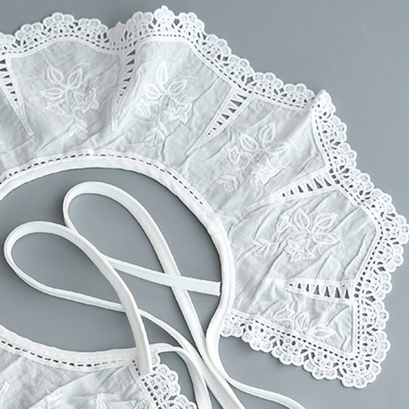 Khăn Choàng Cổ Búp Bê Vải Ren Thêu Họa Tiết Lá Rỗng Kiểu Lolita Cho Nữ