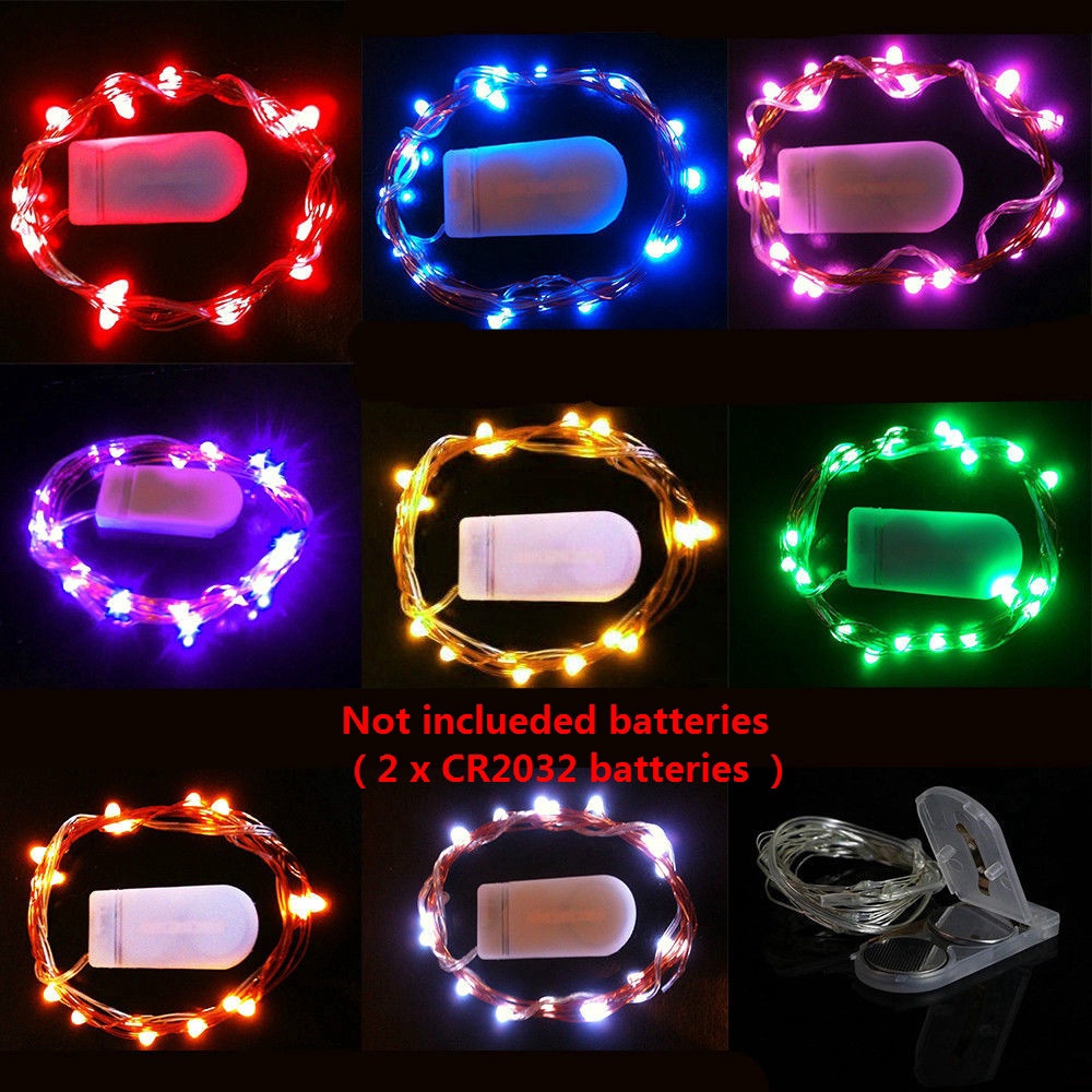 Dây Đèn LED Bằng Đồng 1M 2M 3M Sử Dụng Pin (CR2032) Trang Trí Giáng Sinh