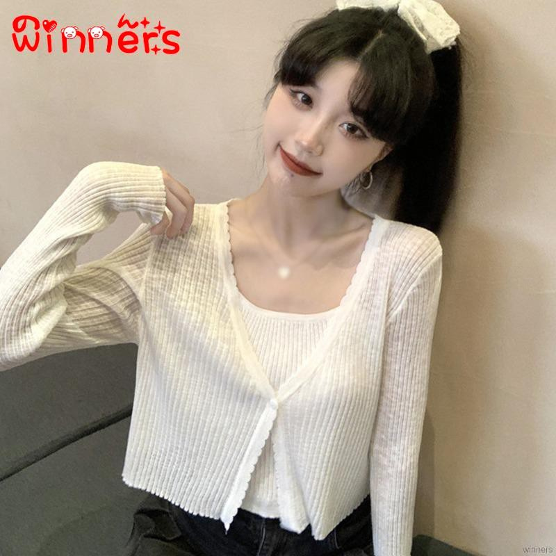Áo Cardigan Dệt Kim Tay Dài Cổ Chữ V Siêu Mỏng | BigBuy360 - bigbuy360.vn