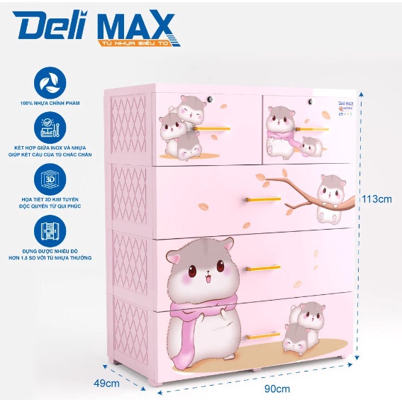 Tủ nhựa DELI MAX 4 tầng Mã SP: QPN.176