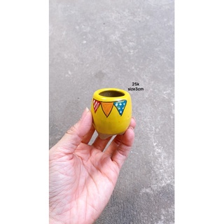 Chậu gốm mini vẽ tay hoạt hình (ib shop chọn mẫu thoải mái)
