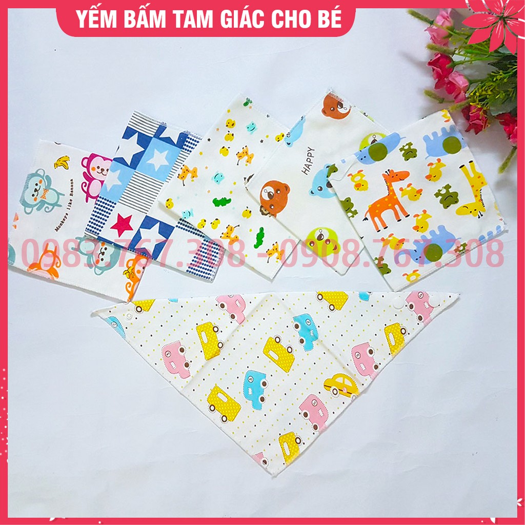 Yếm Bấm Tam Giác Có 2 Cúc Cài Cho Bé - Loại Đẹp Cho Bé Trai, Bé Gái - BTT00614