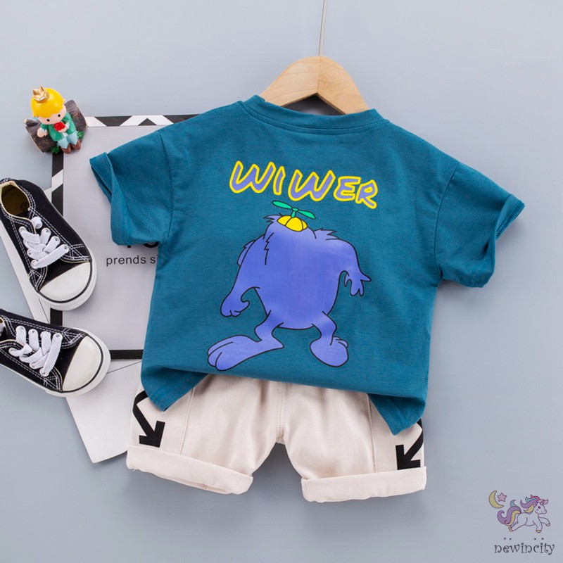 Set Áo Thun Tay Ngắn &amp; Quần Short Dành Cho Bé Trai