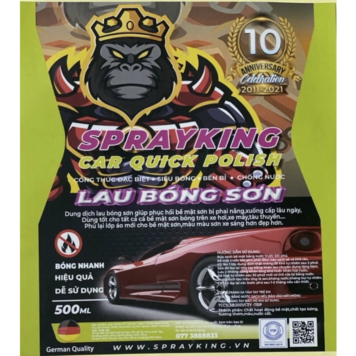 Lau Bóng Sơn - Sprayking Car Quick Polish 500ml