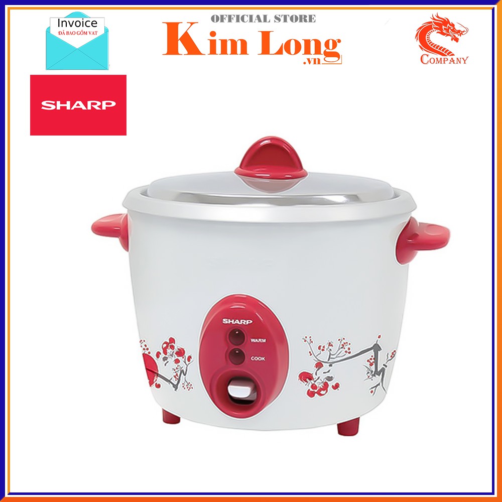 Nồi cơm điện Sharp KSH-D18V 1,8 lít, nắp rời, bông, nhôm cao cấp, màu ngẫu nhiên - Bảo hành 12 tháng