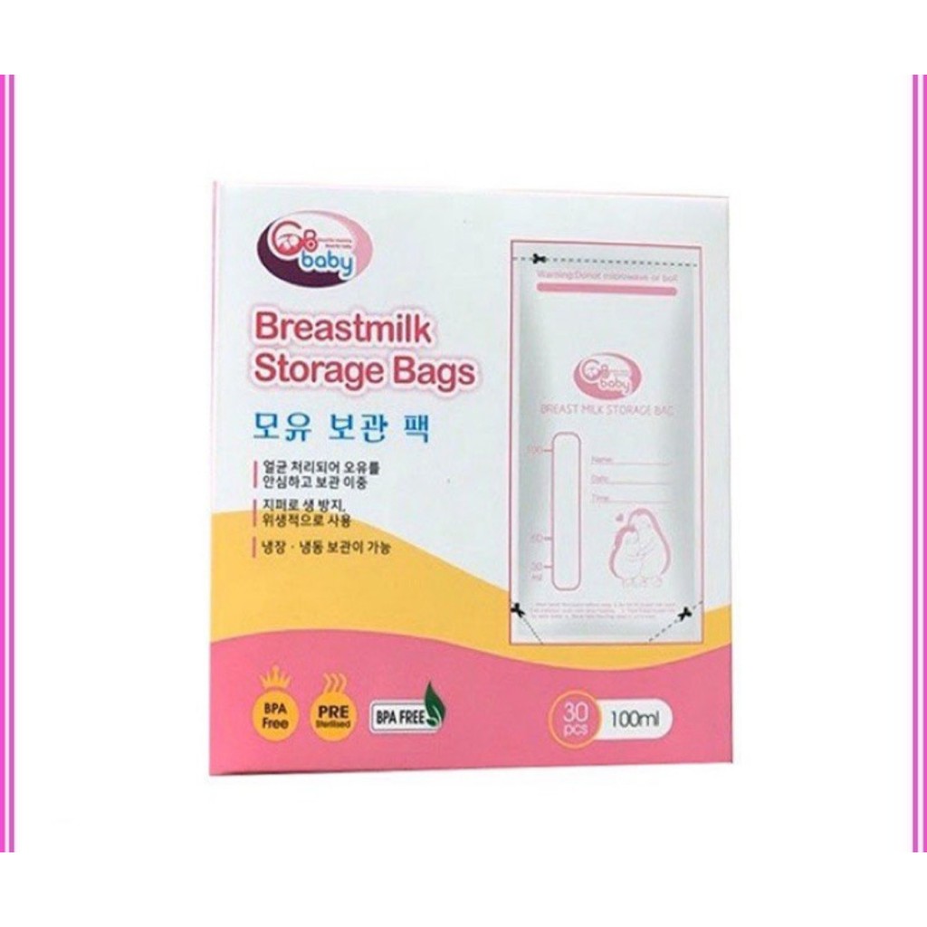 Hộp 50 túi trữ sữa Gb Baby Hàn quốc 100ml loại 30pcs