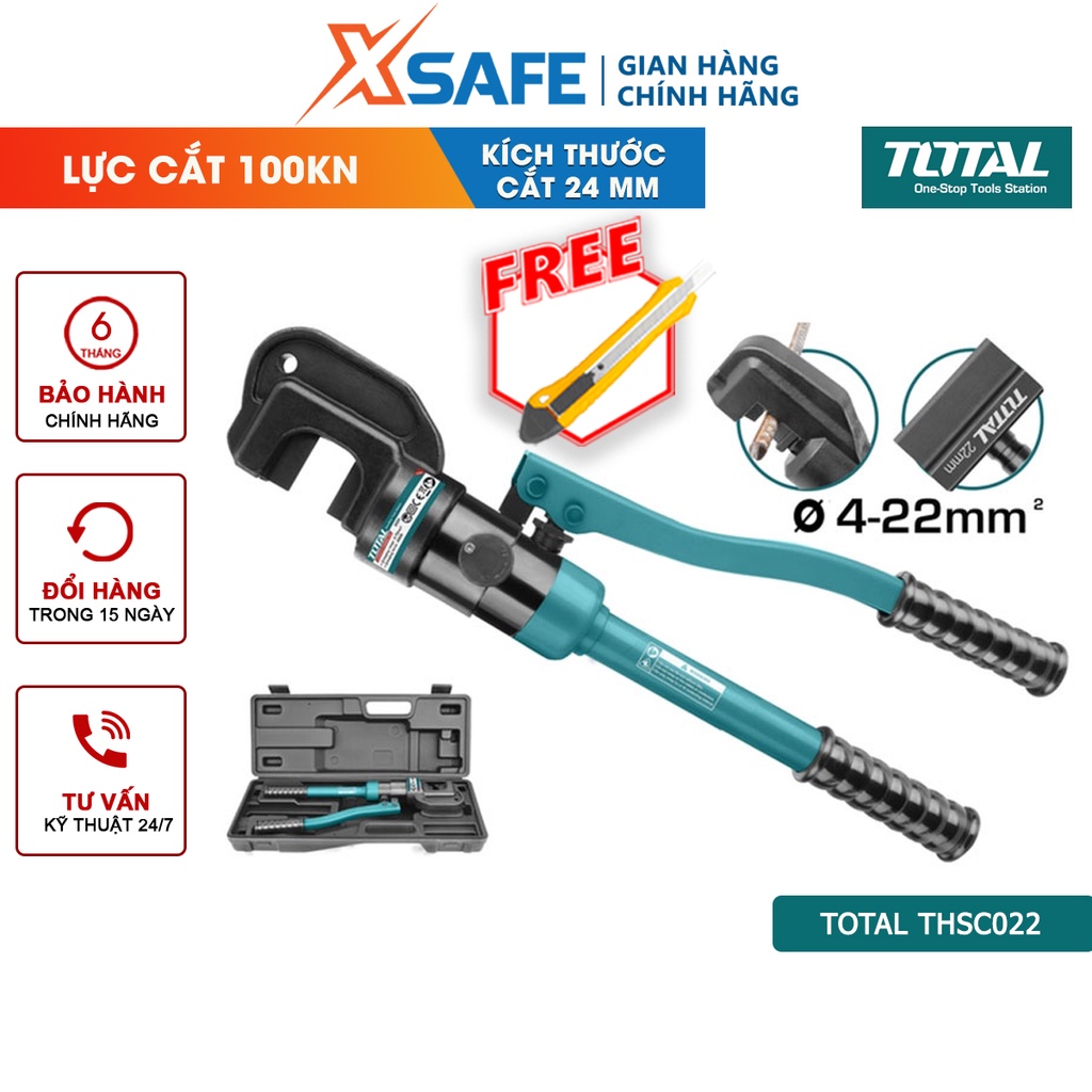 Kìm cắt thép thủy lực TOTAL THSC022 Kềm cắt thủy lực lực cắt 45KN, chiều dài kềm 480mm, kích thước cắt 15mm
