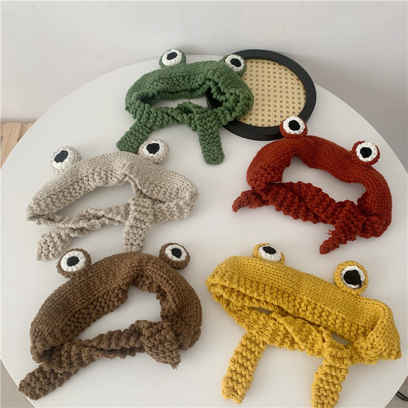 Mũ Len Dệt Kim Hình Chú Ếch Dễ Thương Thời Trang Hàn Quốc