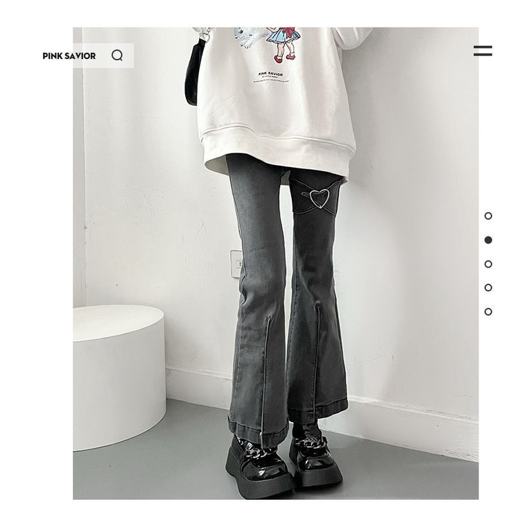 Quần jean dài lưng cao thời trang thu đông cho nữ