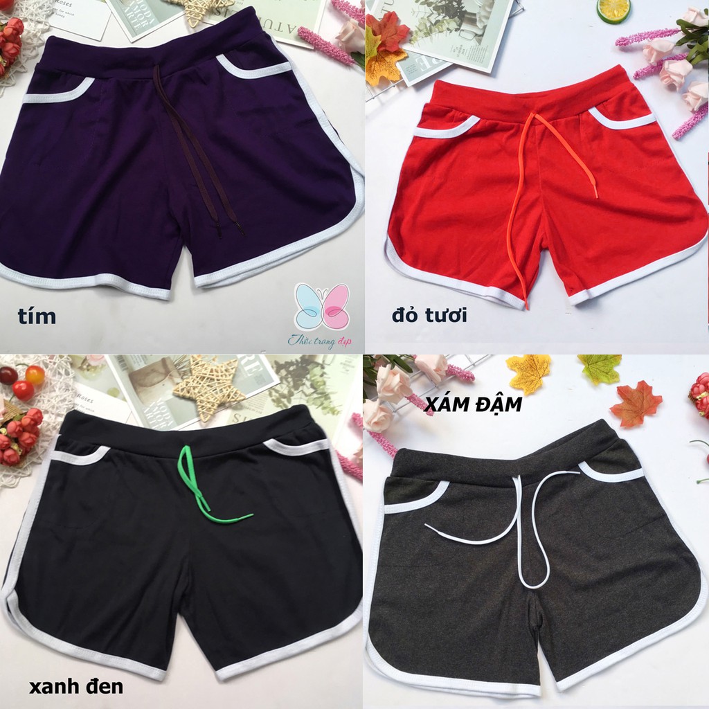 Quần đùi thun Nữ từ 38-45kg - BÉ 10 tuổi trở lên mặc được - quần sọt thun nữ - QG1vien