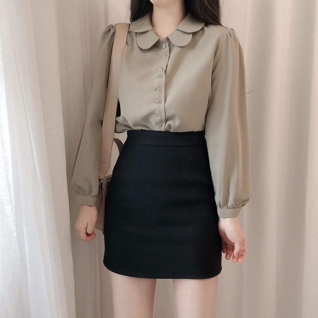 Chân Váy CÔNG SỞ XẺ TÀ Nữ Chất Mango Cao Cấp, Chân Váy Thanh Lịch Nhẹ Nhàng Cơ Bản GOVA